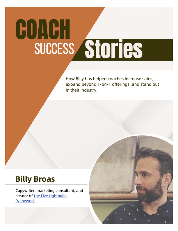 Coaching Business Case Studies - Billy Broas - Cover